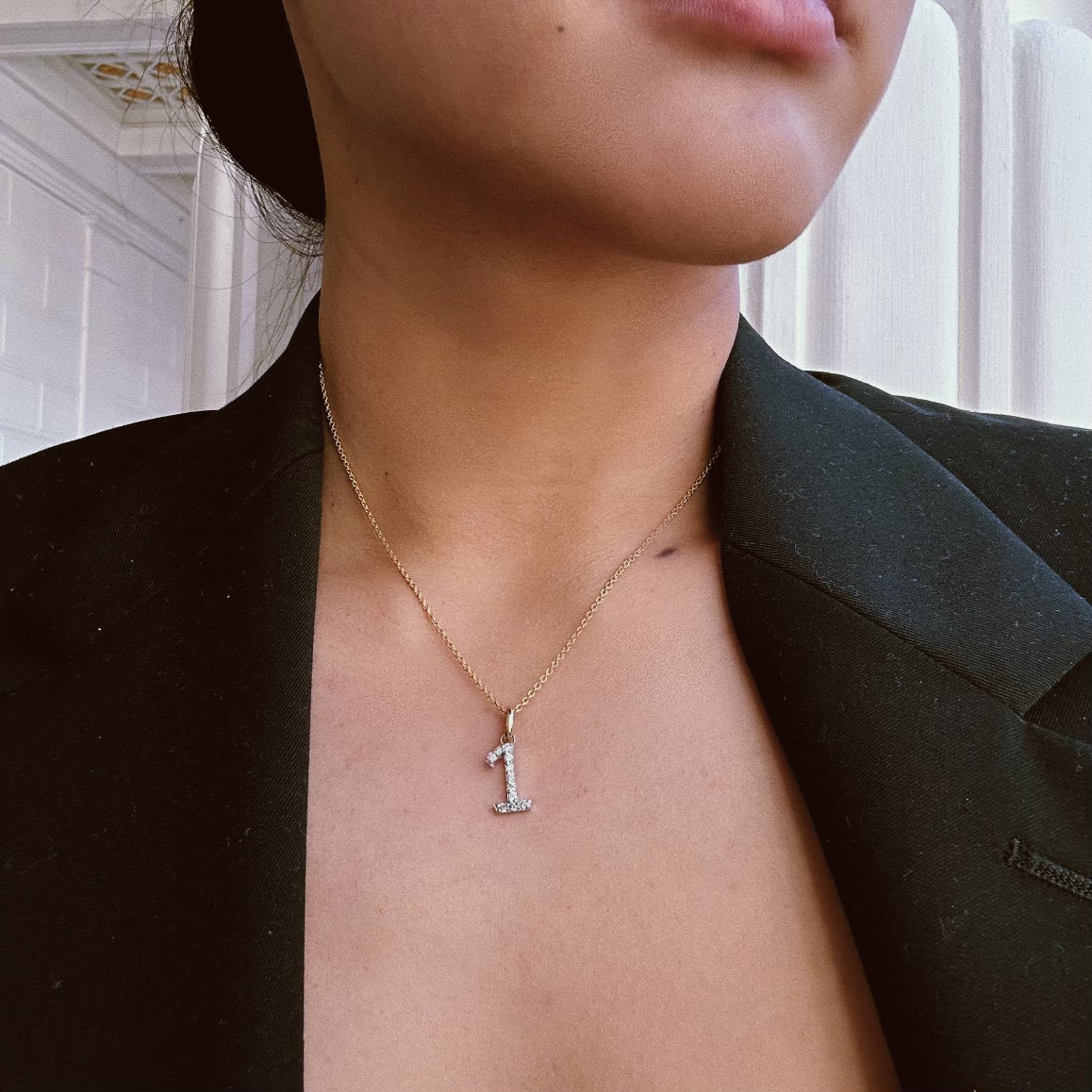 14k Gold Diamond Numerology Charm