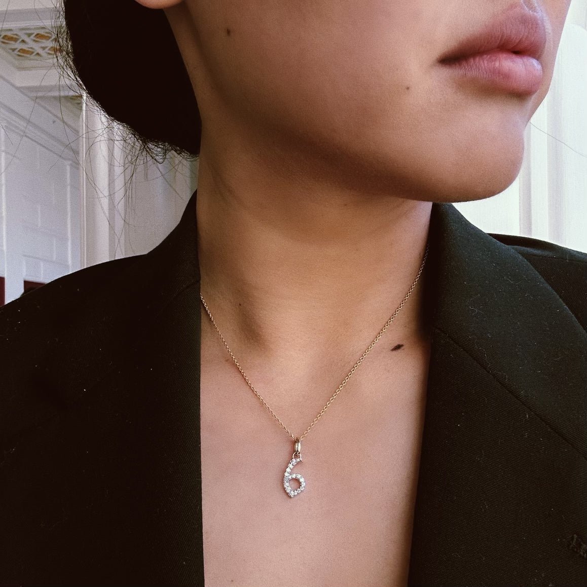 14k Gold Diamond Numerology Charm