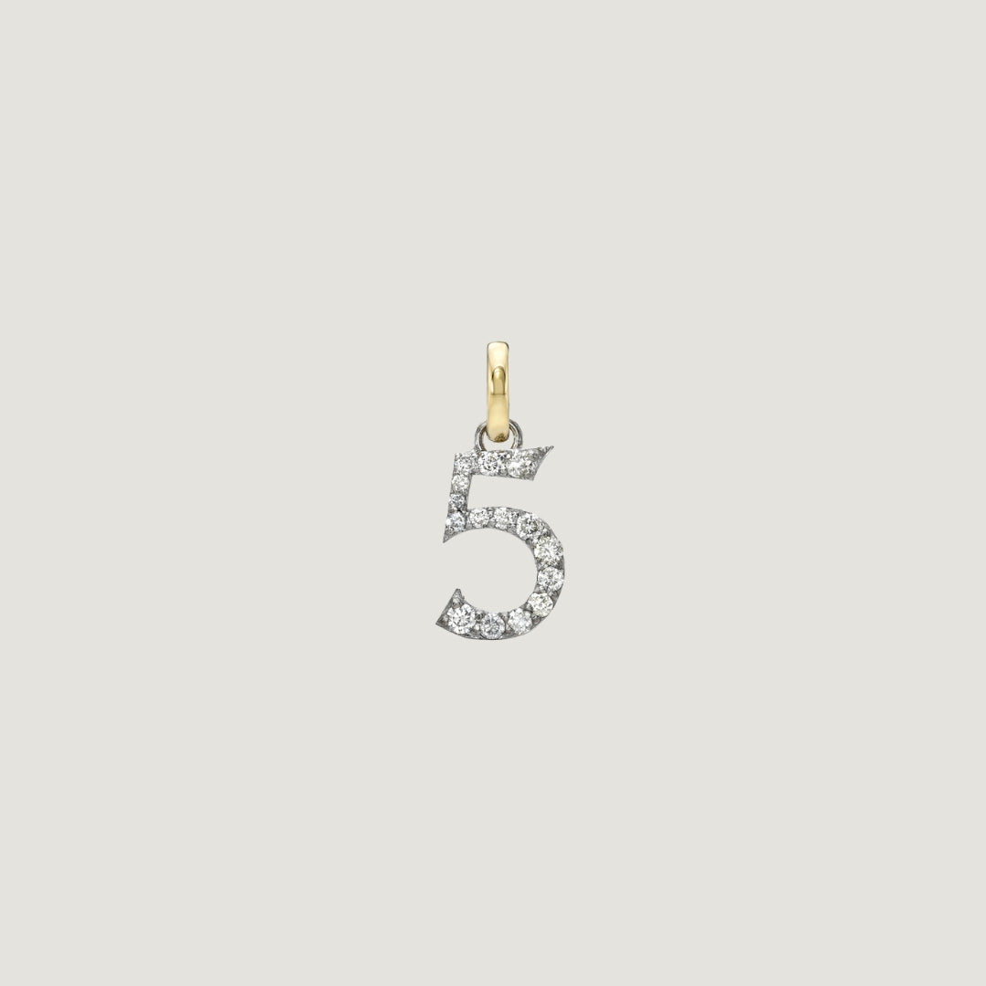 14k Gold Diamond Numerology Charm