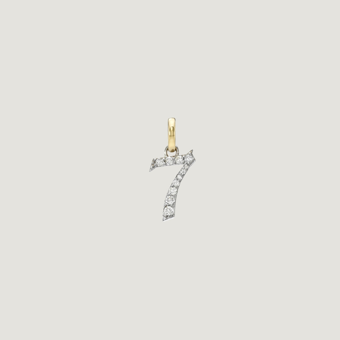 14k Gold Diamond Numerology Charm