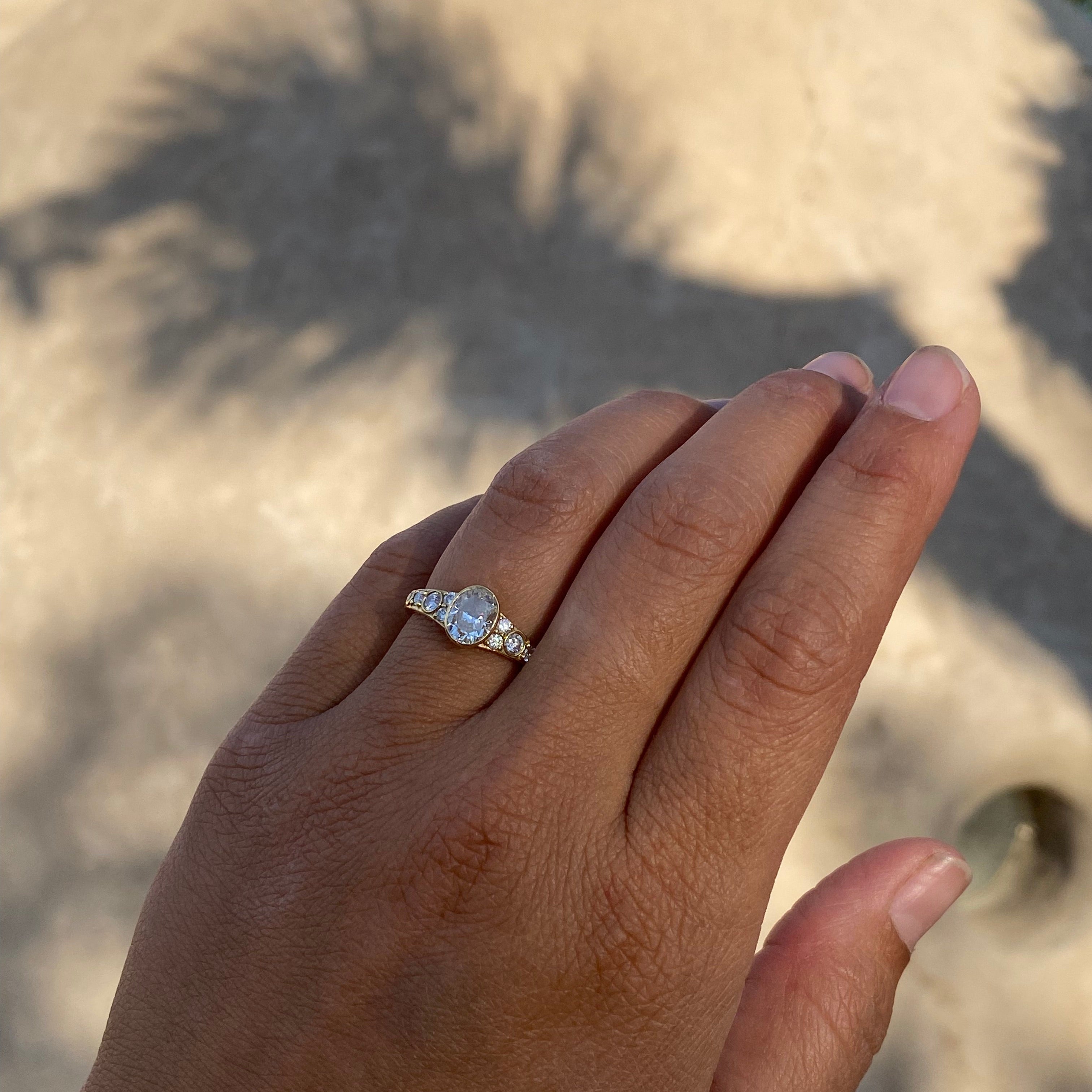 1.5ct Oval Bezeled Tapered Ring