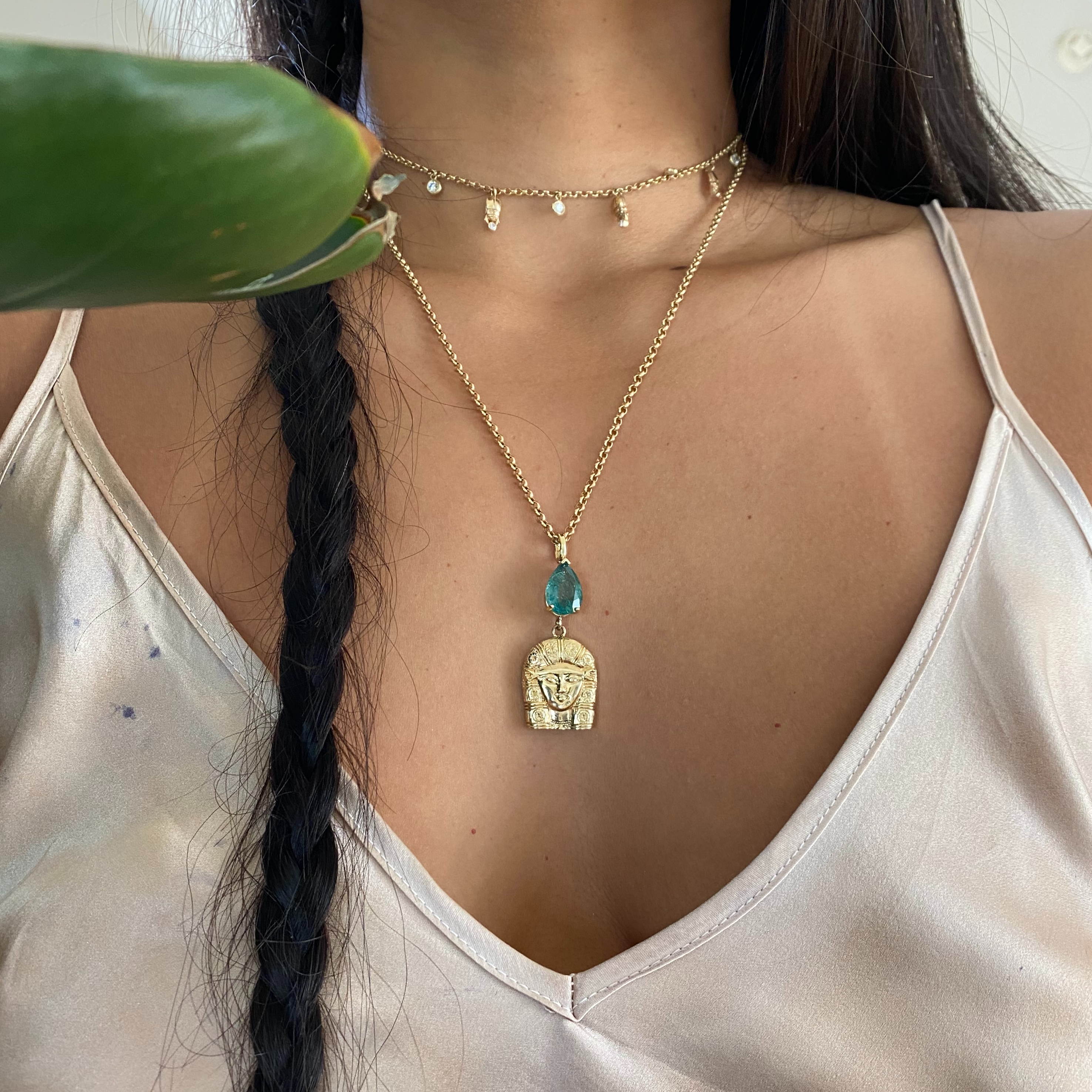 3ct Emerald Goddess Hathor Pendant