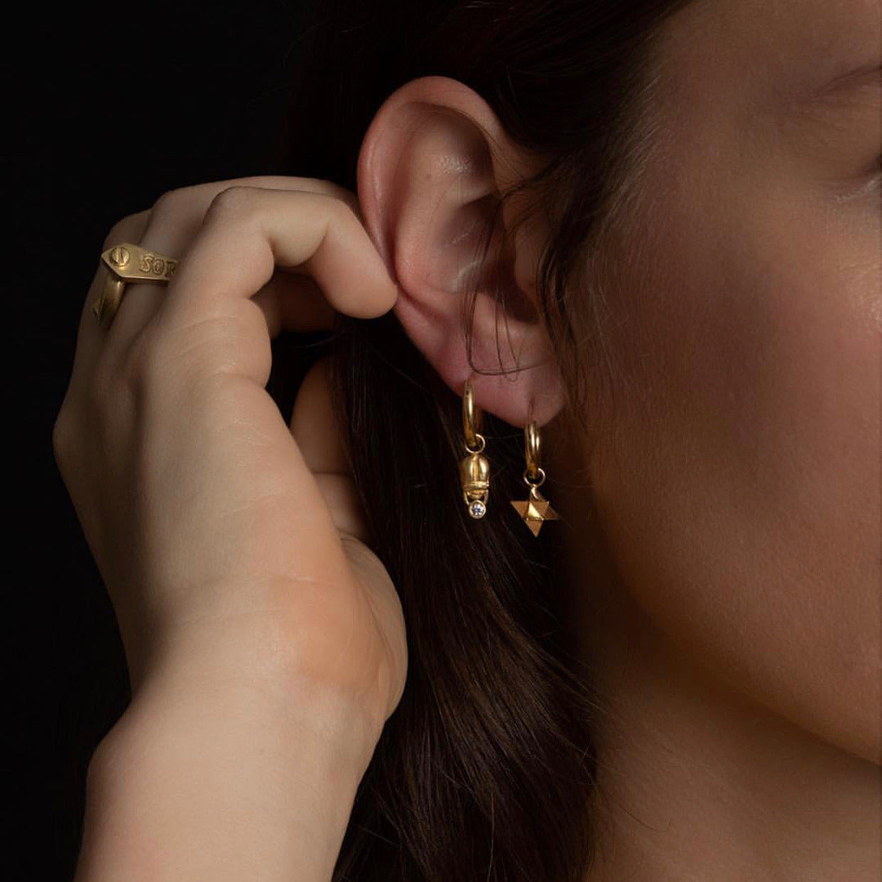 Merkaba Hoop Earrings