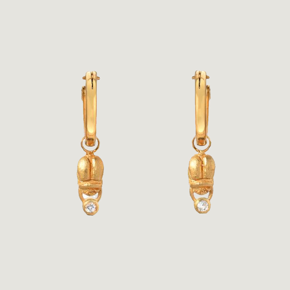 Scarab Hoop Earrings