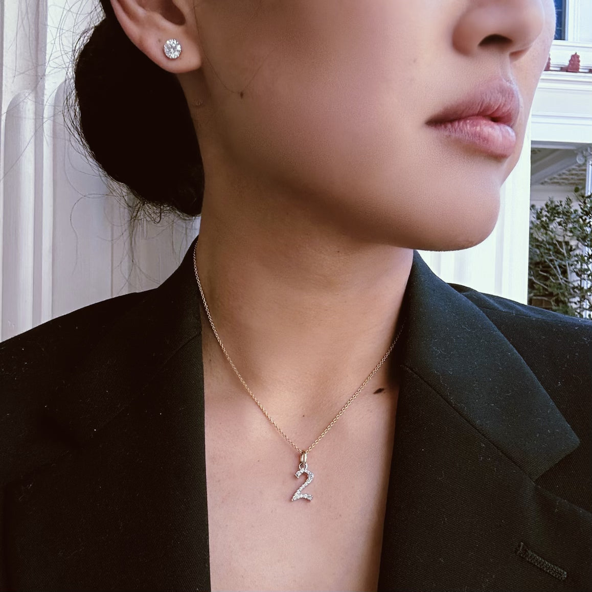 14k Gold Diamond Numerology Charm