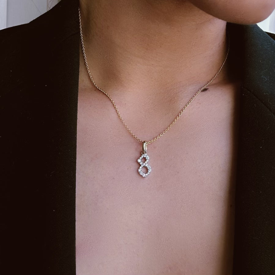 14k Gold Diamond Numerology Charm