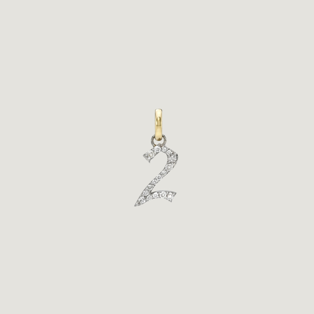 14k Gold Diamond Numerology Charm