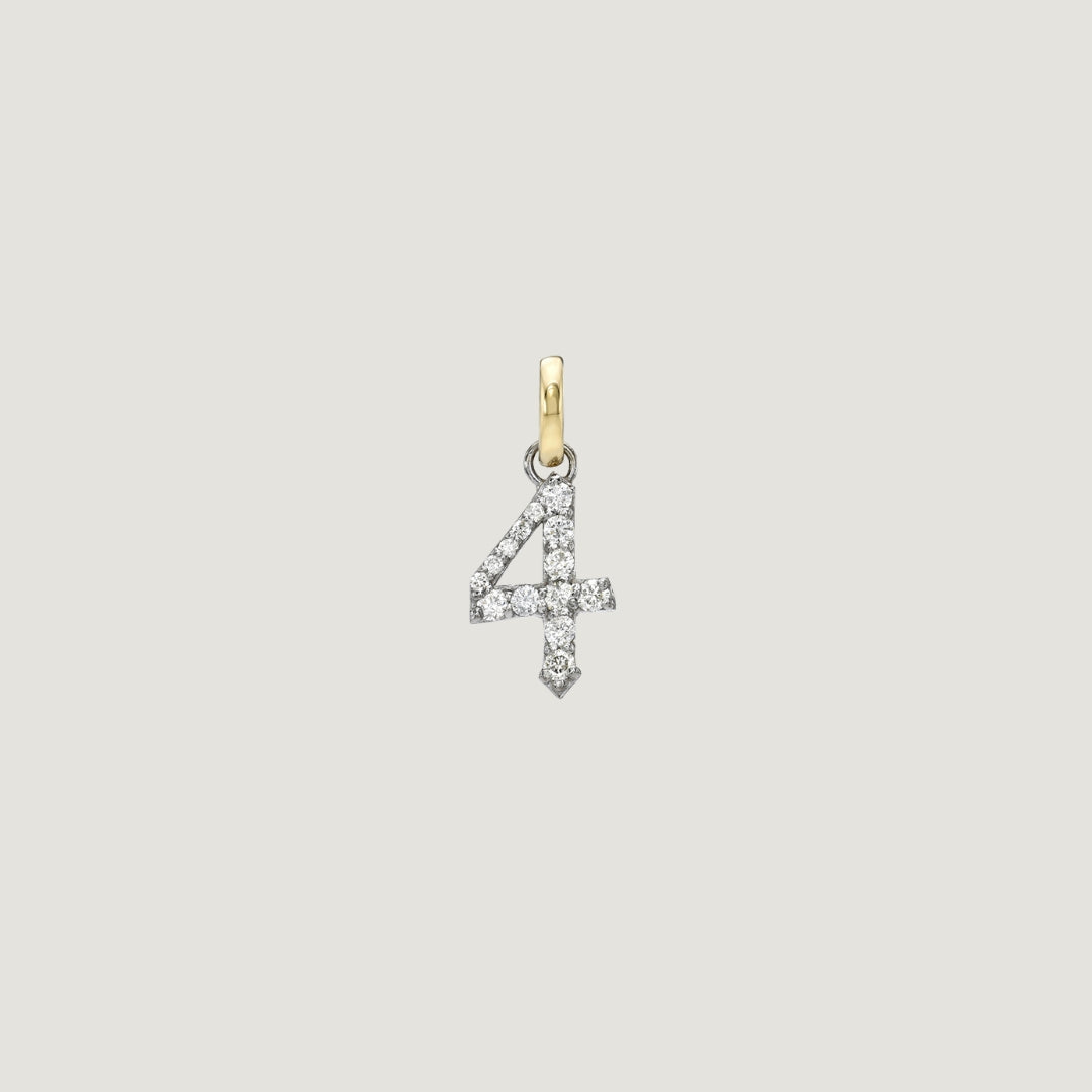 14k Gold Diamond Numerology Charm