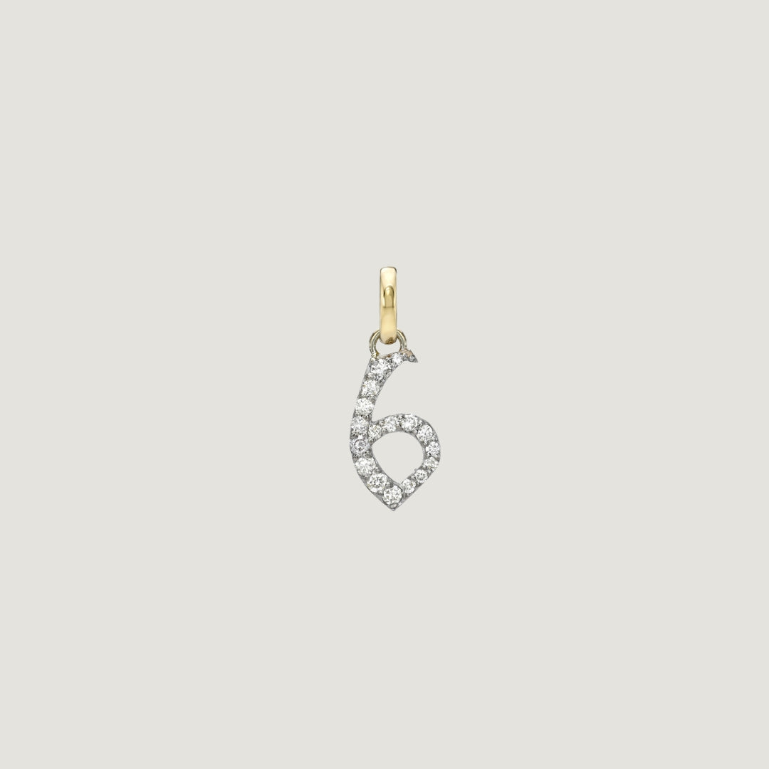 14k Gold Diamond Numerology Charm