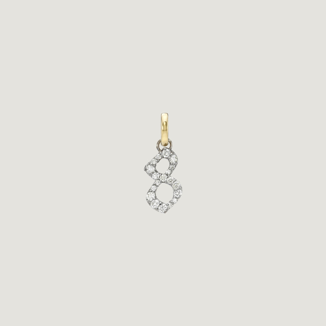 14k Gold Diamond Numerology Charm