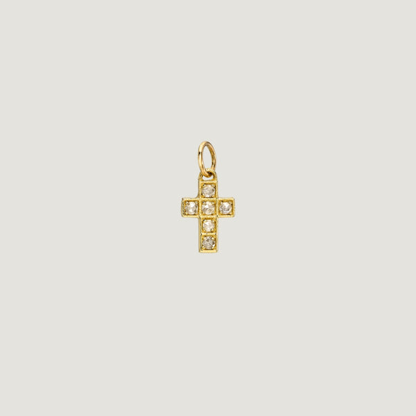 "Light of the World", Rose Cut Diamond Cross Necklace