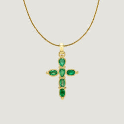 "The Living Heart", Gold and Emerald Cross