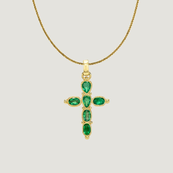 "The Living Heart", Gold and Emerald Cross