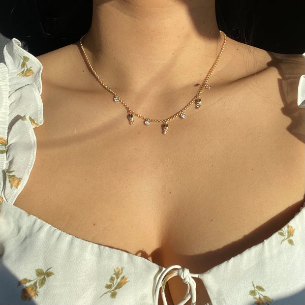 14K Diamond Scarab Necklace