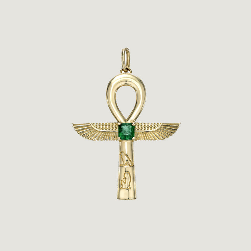 GOLd Ankh Pendant Cross 10k yellow Nugget Egyptian charm 2.15” | eBay